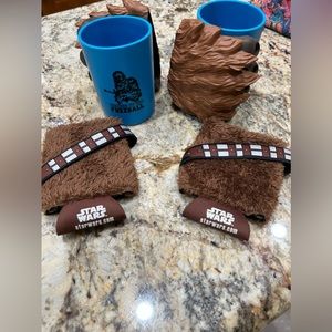2 Chewbacca cup holders and 2 Chewbacca koozies - like brand new!